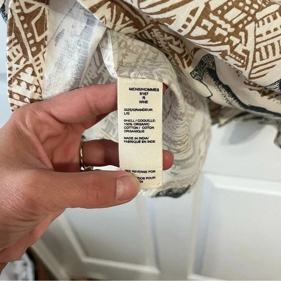 Woolrich 90's Men's Fishing Bass Graphic Button Short Sleeve Shirt Size Lg - Picture 4 of 4